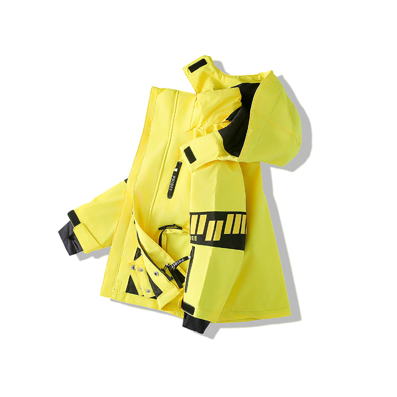 Vibrant Youth Ski Suit Set: Bold Colors + Durable Snow Gear-Yellow
