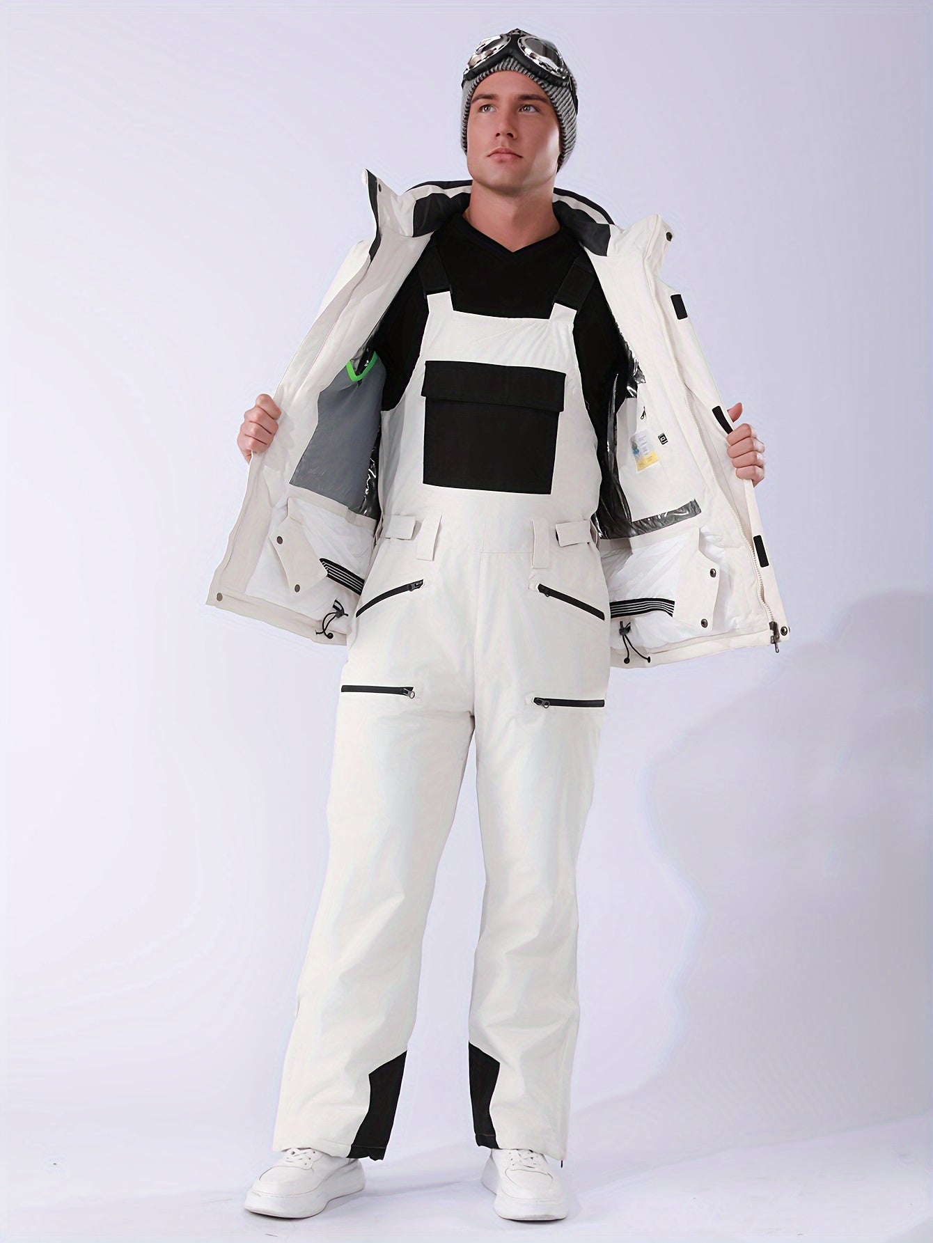 Men's Ski Jacket and Bib Pants Set ，Men's Skisuit