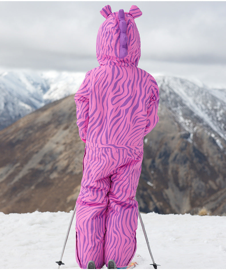 Children's Cartoon One-piece Ski Suit