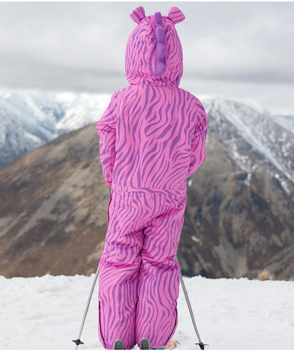 Children's Cartoon One-piece Ski Suit