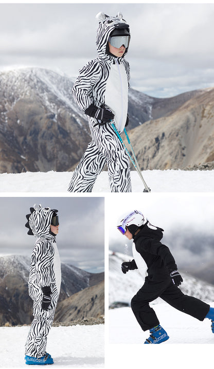 Children's Cartoon One-piece Ski Suit