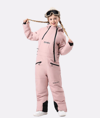 Kids' One-Piece Ski Suit – Warm, Waterproof & Stylish Stay Cozy on the Slopes -for girls