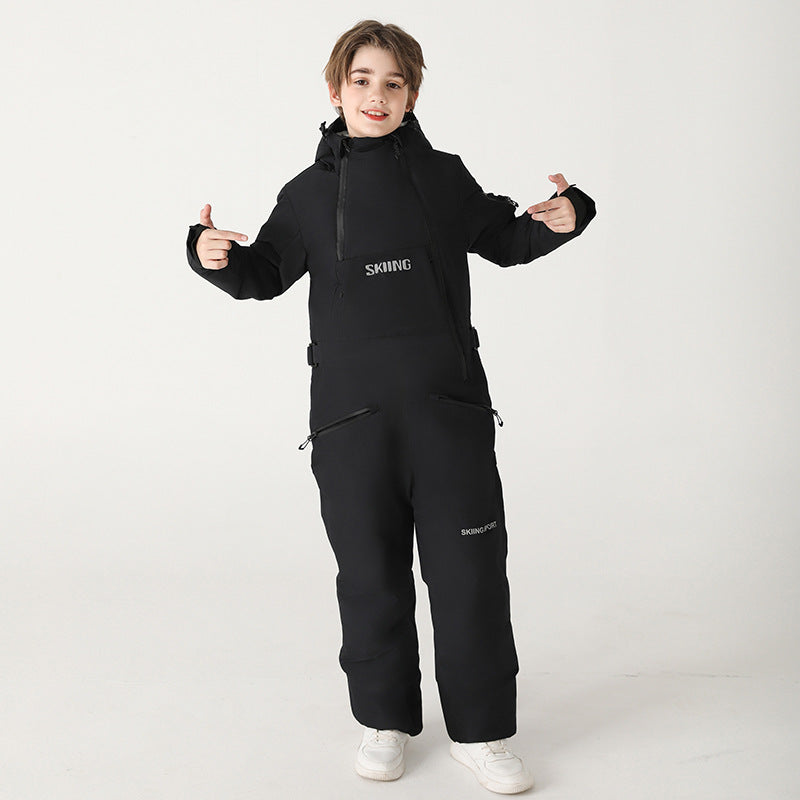 Kids' One-Piece Ski Suit – Warm, Waterproof & Stylish Stay Cozy on the Slopes -for boys