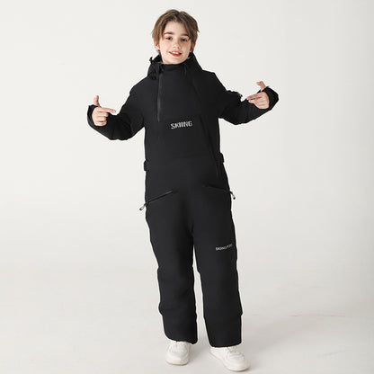 Kids' One-Piece Ski Suit – Warm, Waterproof & Stylish Stay Cozy on the Slopes -for boys