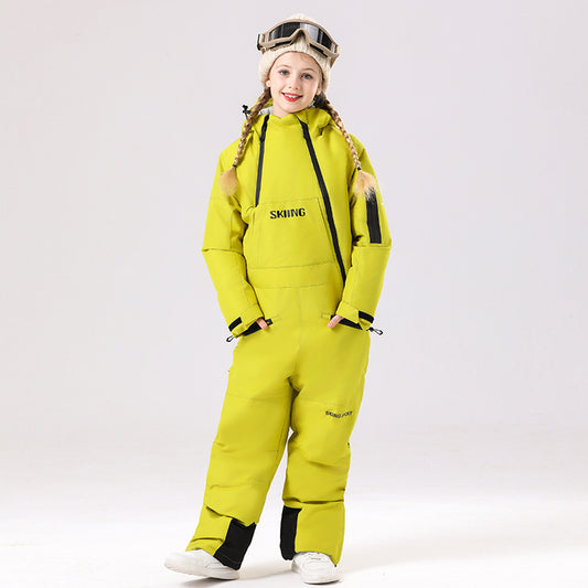 Kids' One-Piece Ski Suit – Warm, Waterproof & Stylish Stay Cozy on the Slopes -for girls