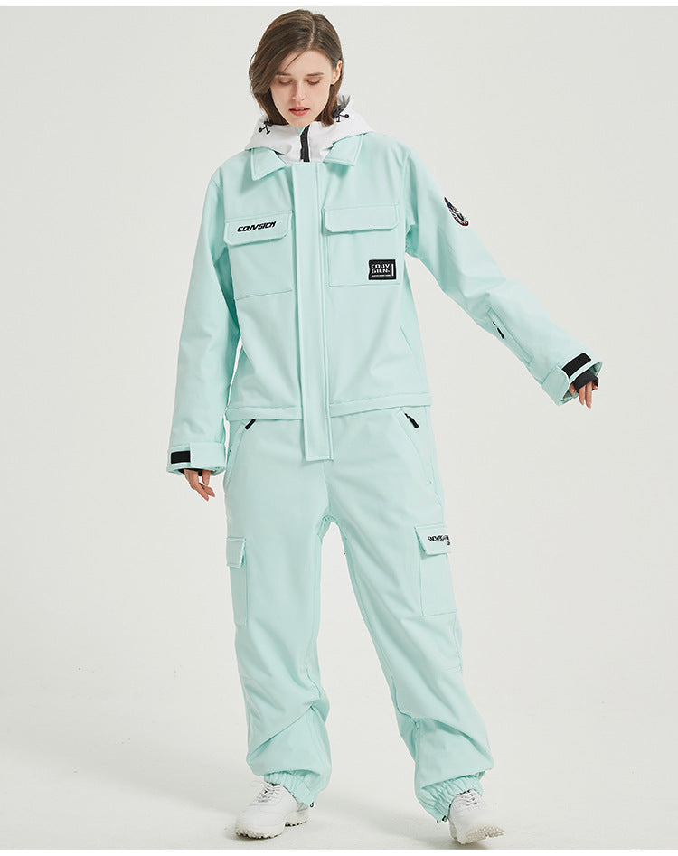 One-Piece Snowboard Suit for Men & Women- Waterproof, Windproof, Stylish Ski Jumpsuit