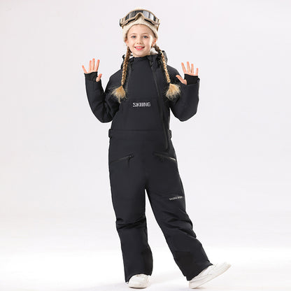 Kids' One-Piece Ski Suit – Warm, Waterproof & Stylish Stay Cozy on the Slopes -for girls