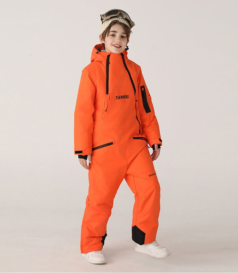 Kids' One-Piece Ski Suit – Warm, Waterproof & Stylish Stay Cozy on the Slopes -for boys