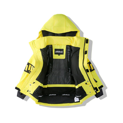 Vibrant Youth Ski Suit Set: Bold Colors + Durable Snow Gear-Yellow