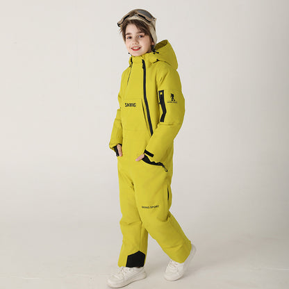 Kids' One-Piece Ski Suit – Warm, Waterproof & Stylish Stay Cozy on the Slopes -for boys