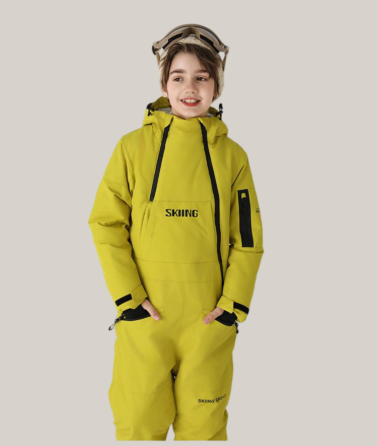 Kids' One-Piece Ski Suit – Warm, Waterproof & Stylish Stay Cozy on the Slopes -for boys
