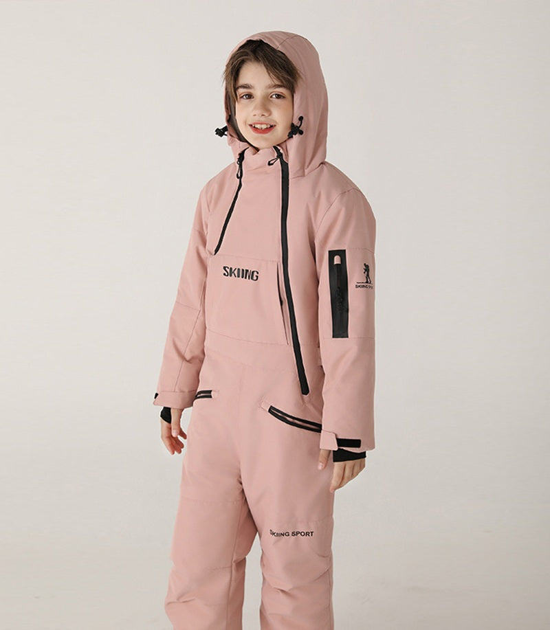 Kids' One-Piece Ski Suit – Warm, Waterproof & Stylish Stay Cozy on the Slopes -for boys