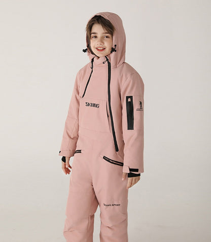 Kids' One-Piece Ski Suit – Warm, Waterproof & Stylish Stay Cozy on the Slopes -for boys