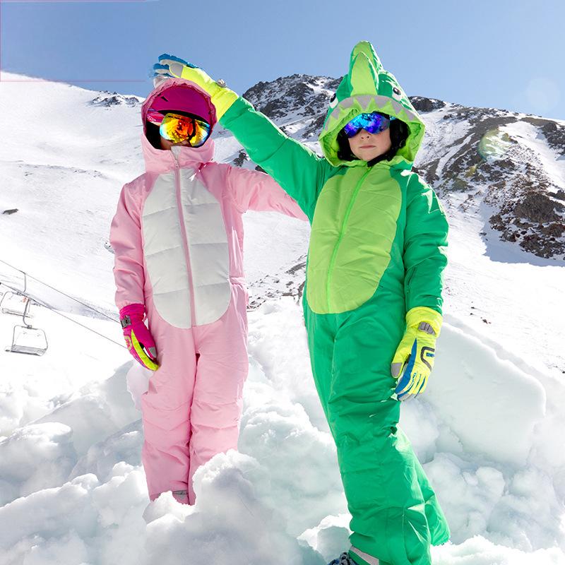 Children's Cartoon One-piece Ski Suit