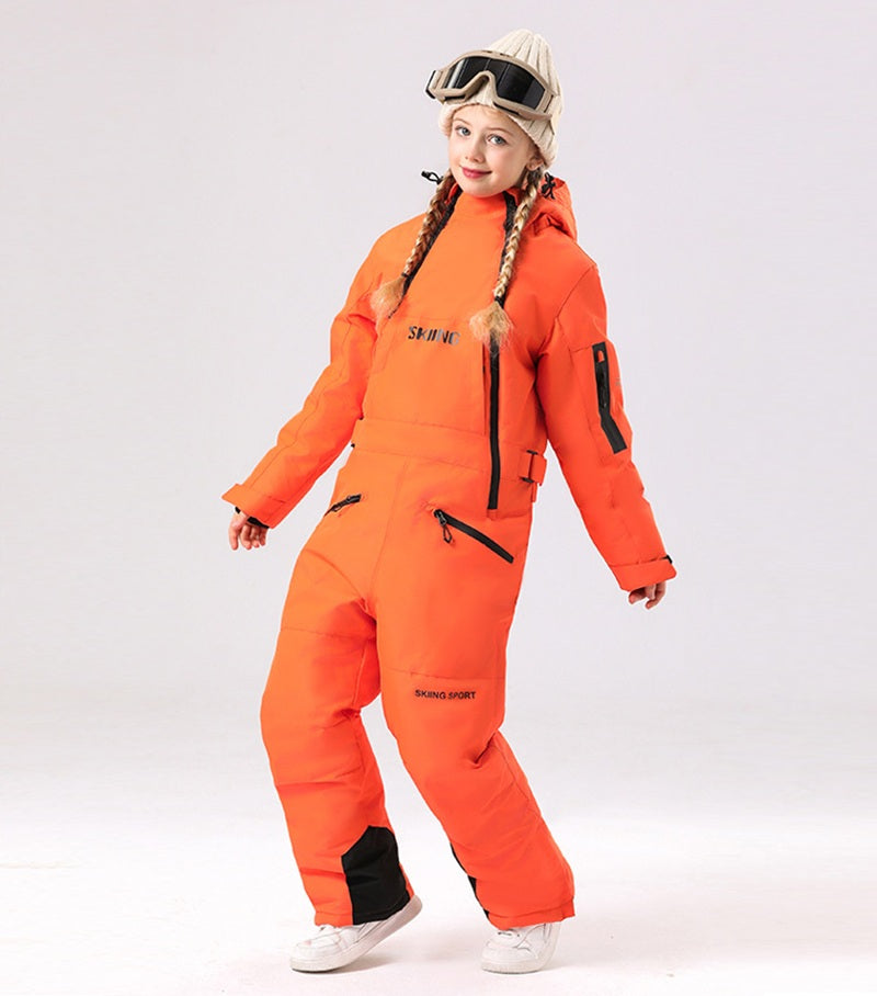Kids' One-Piece Ski Suit – Warm, Waterproof & Stylish Stay Cozy on the Slopes -for girls