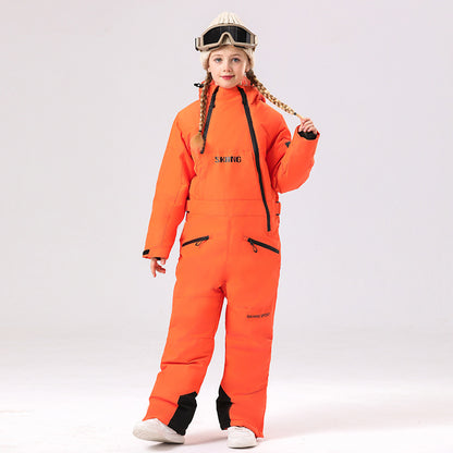Kids' One-Piece Ski Suit – Warm, Waterproof & Stylish Stay Cozy on the Slopes -for girls