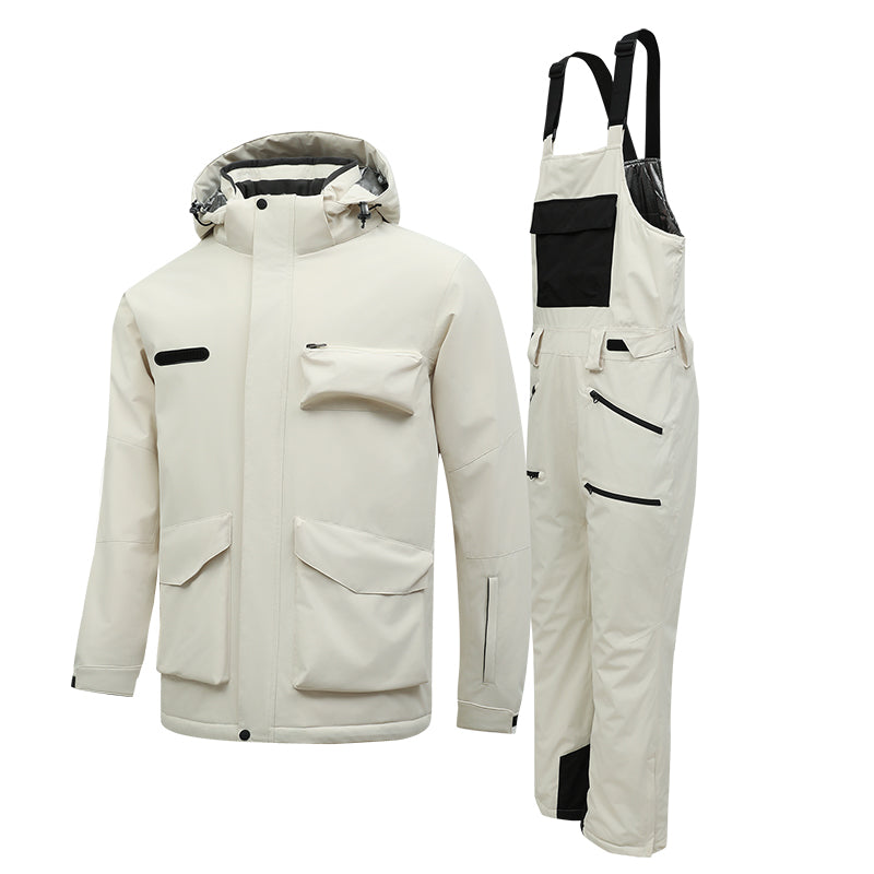 Men's Ski Jacket and Bib Pants Set ，Men's Skisuit