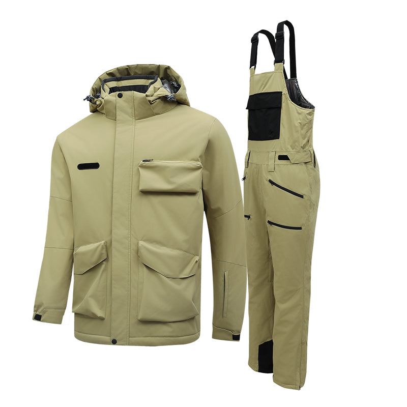 Men's Ski Jacket and Bib Pants Set ，Men's Skisuit