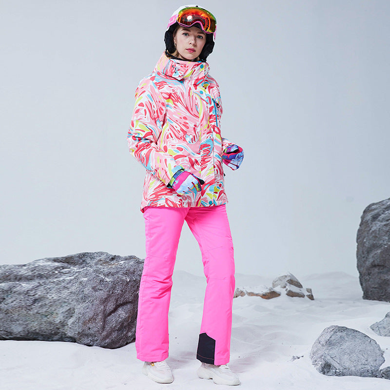 Women's Ski Suit Snowboard Jackets & Bib Pants Female Warm Waterproof Snow Mountain Hiking Wear