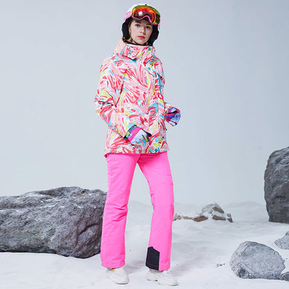 Women's Ski Suit Snowboard Jackets & Bib Pants Female Warm Waterproof Snow Mountain Hiking Wear