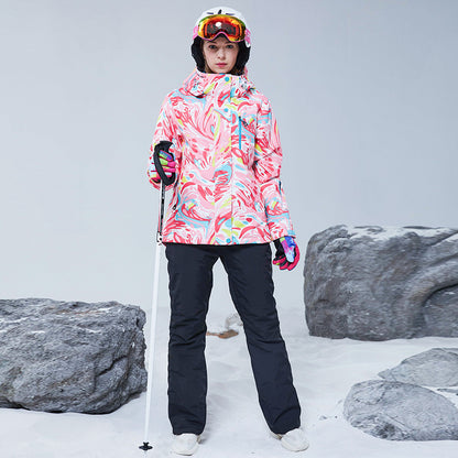 Women's Ski Suit Snowboard Jackets & Bib Pants Female Warm Waterproof Snow Mountain Hiking Wear