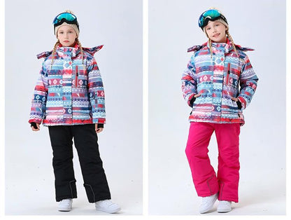 Kids' Ski Suit Set - Waterproof & Warm Winter Snow Outfit-HX54
