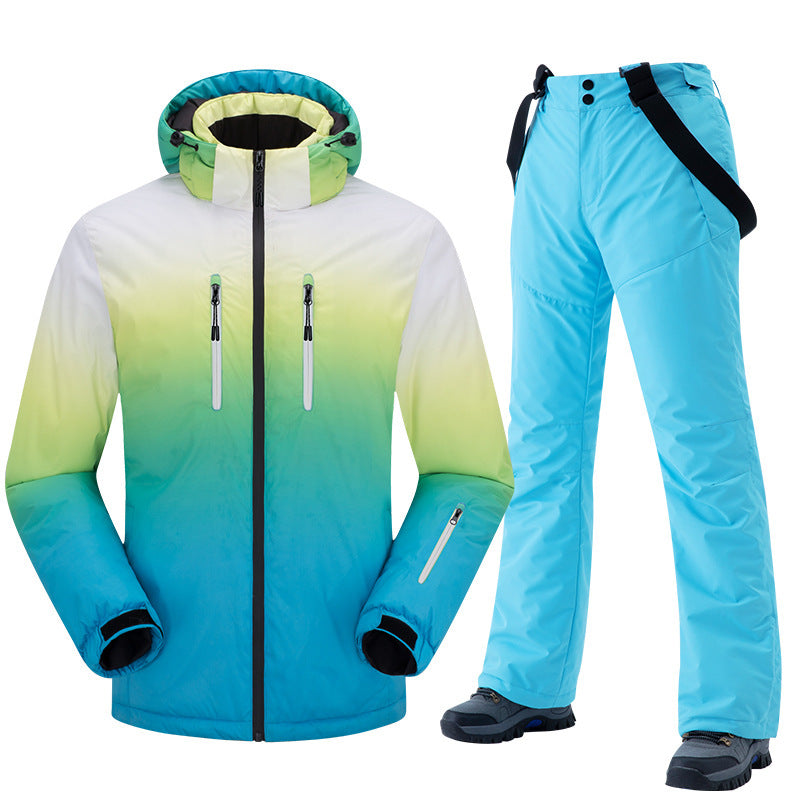 Women and Men's Ski Suit,Large Sizes Snowborad Suit-Green