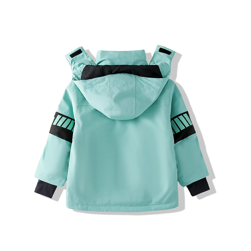 Vibrant Youth Ski Suit Set: Bold Colors + Durable Snow Gear-Green