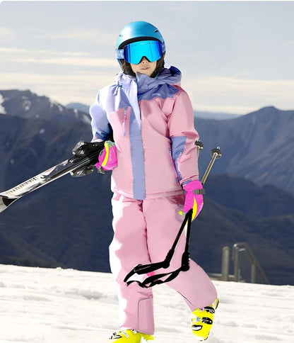 Kids Winter Ski Suit - Waterproof, Windproof, Thickened Warm Snowboarding Jacket & Pants Set