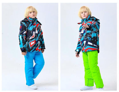 Kids' Ski Suit Set - Waterproof & Warm Winter Snow Outfit-HX57
