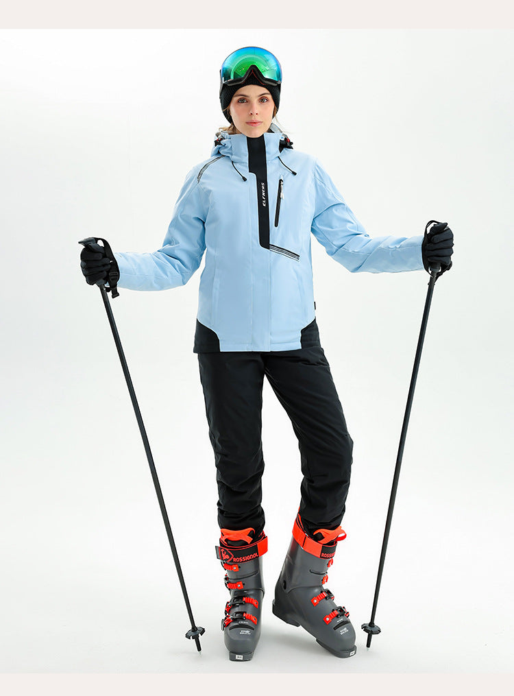 New winter women's ski suit, waterproof, windproof, cold-proof, outdoor thickened ski clothing set