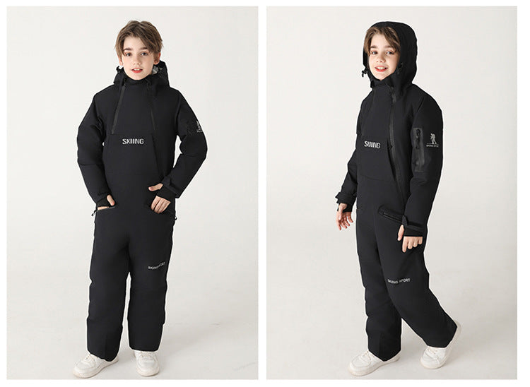 Kids' One-Piece Ski Suit – Warm, Waterproof & Stylish Stay Cozy on the Slopes -for boys