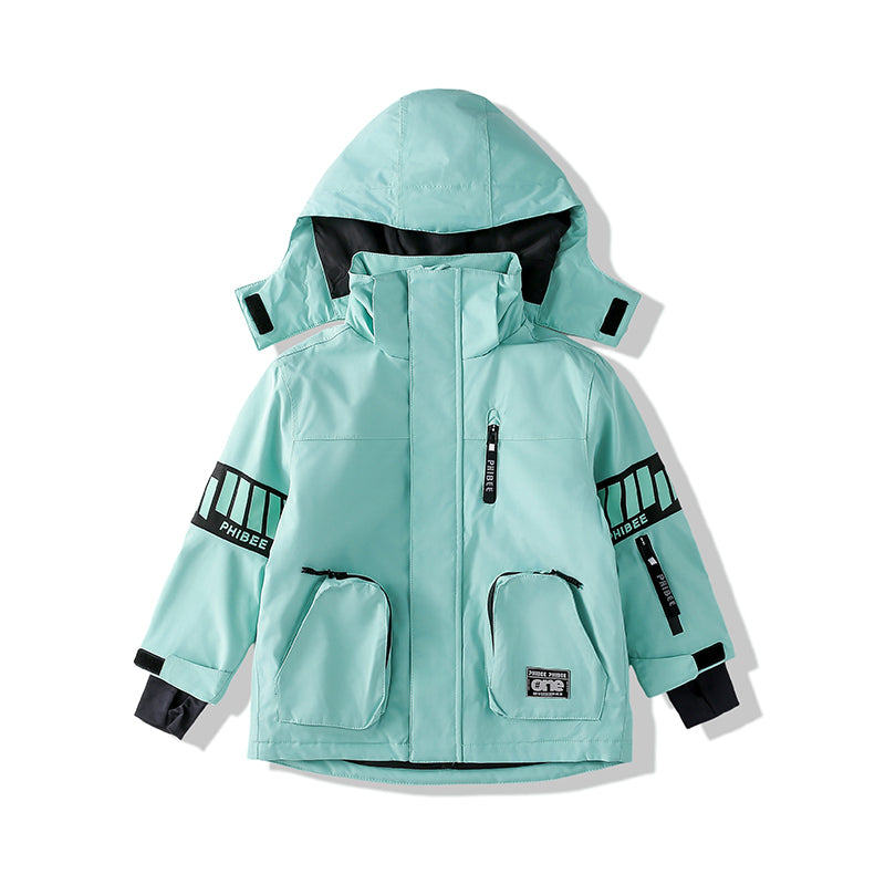Vibrant Youth Ski Suit Set: Bold Colors + Durable Snow Gear-Green