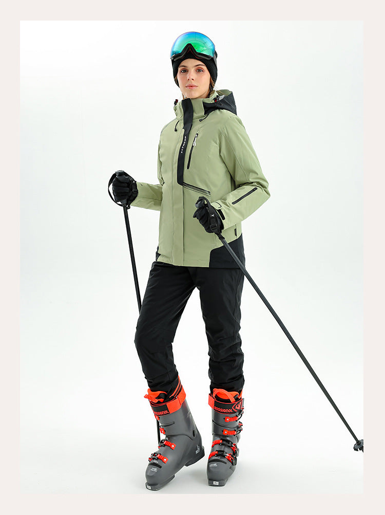 New winter women's ski suit, waterproof, windproof, cold-proof, outdoor thickened ski clothing set