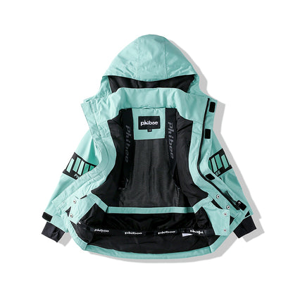 Vibrant Youth Ski Suit Set: Bold Colors + Durable Snow Gear-Green
