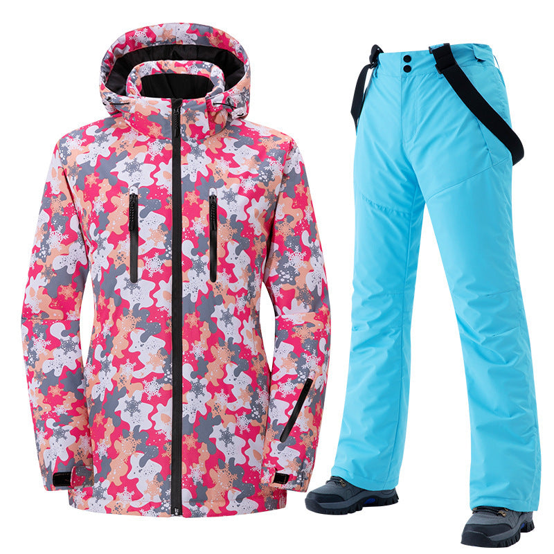 Women Ski Suit,Large Sizes Snowborad Suit-RED