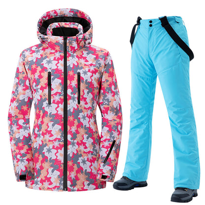 Women Ski Suit,Large Sizes Snowborad Suit-RED