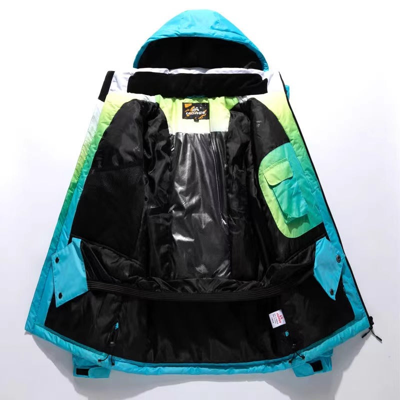 Women and Men's Ski Suit,Large Sizes Snowborad Suit-Blue