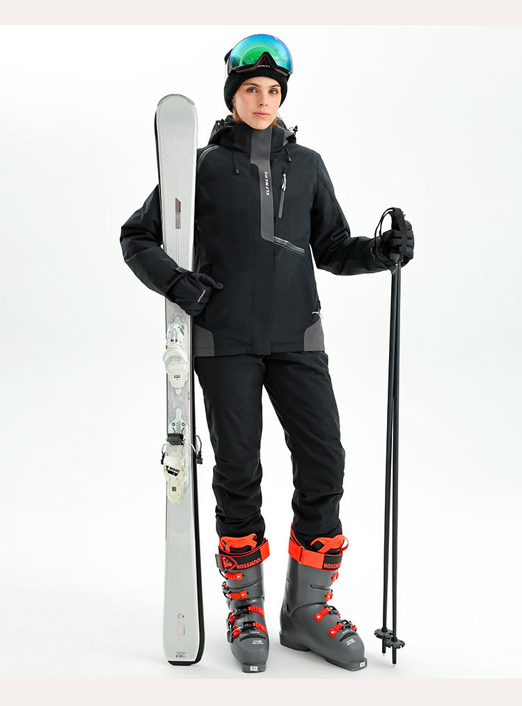 New winter women's ski suit, waterproof, windproof, cold-proof, outdoor thickened ski clothing set